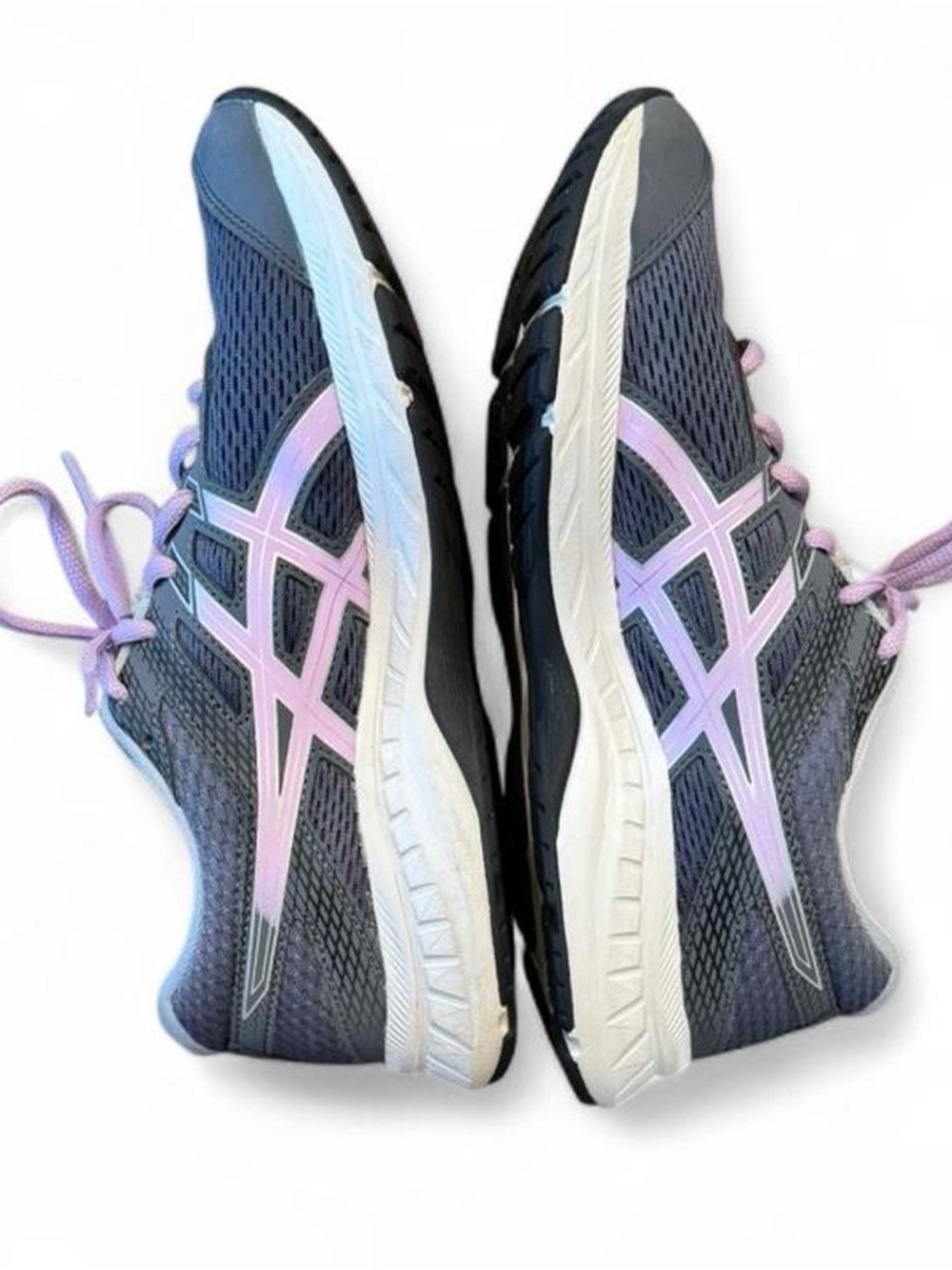 ASICS Women's Dark Gray Athletic Sneakers with Lavender Accents - Picture 5 of 8